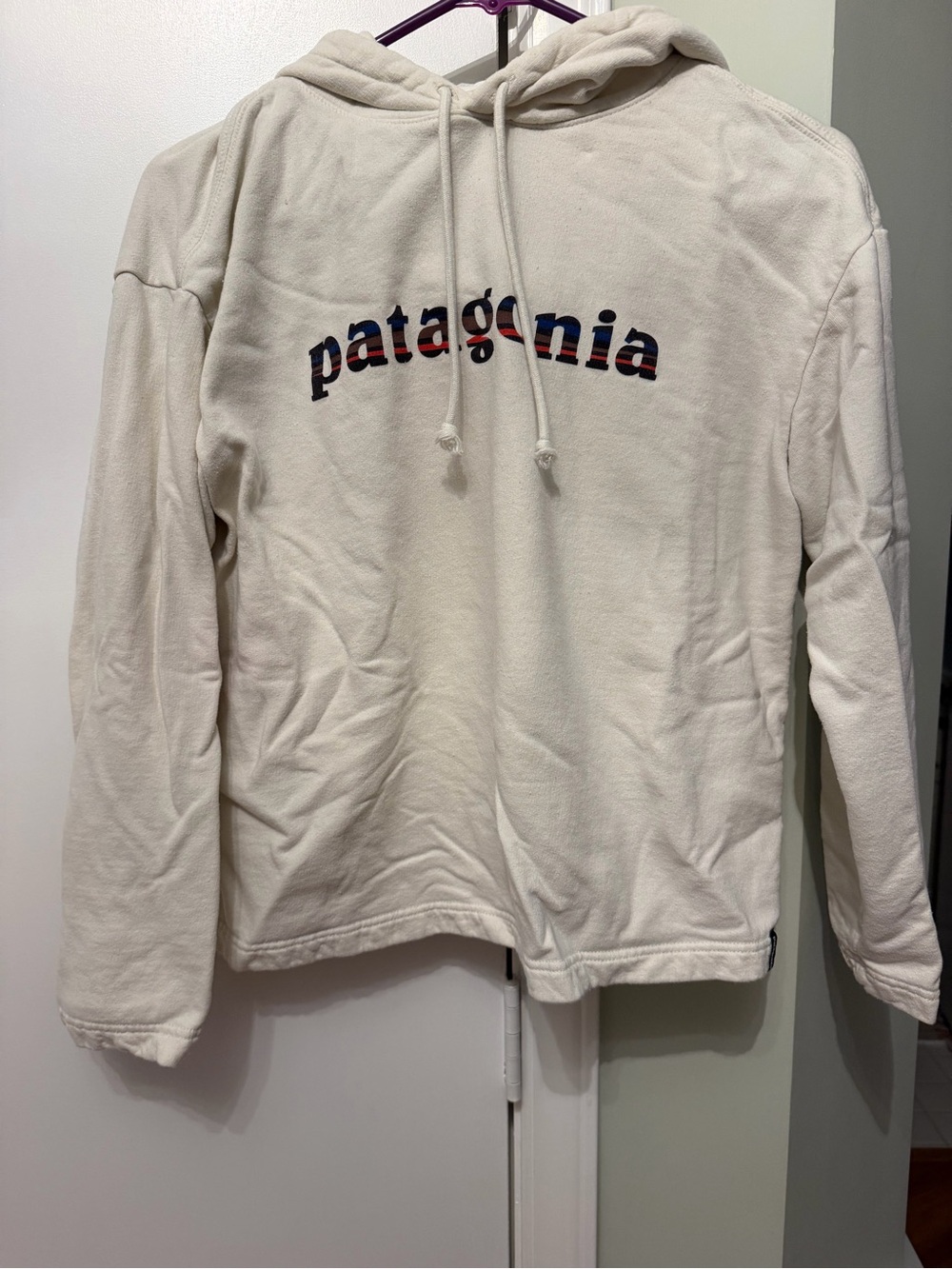Patagonia womens Cream Logo Hoodie Sweatshirt